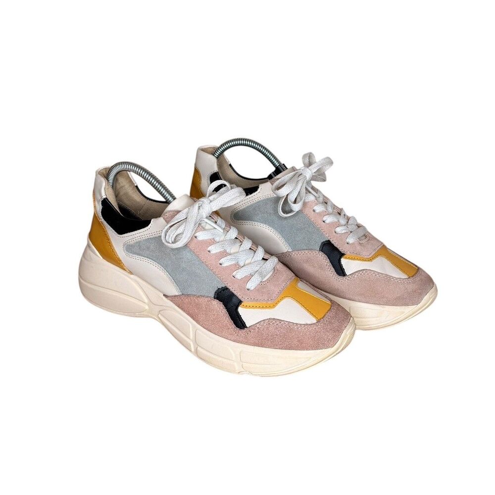 Steve Madden Women's Memory Lace Up Sneakers Multicolor Size 9 Leather Suede